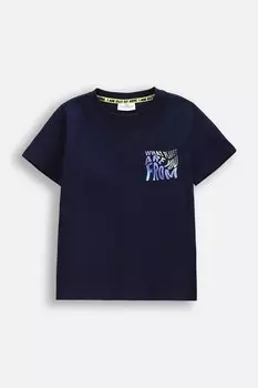 Футболка из хлопка для детей Coccodrillo, темно-синий