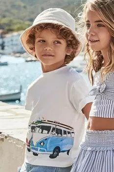 Футболка из хлопка для детей Mayoral, белый