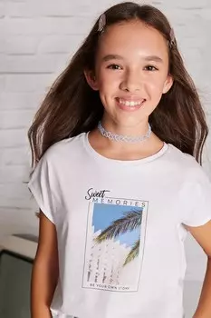 Футболка из хлопка для детей Mayoral, белый