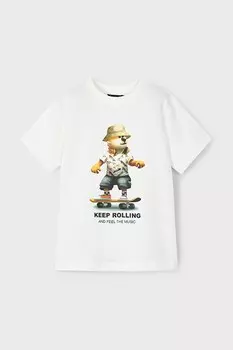 Футболка из хлопка для детей Mayoral, бежевый