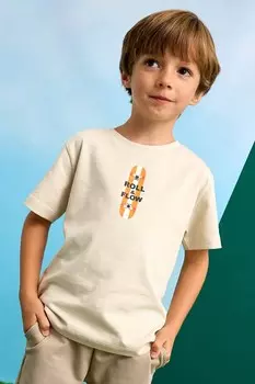 Футболка из хлопка для детей Mayoral, бежевый