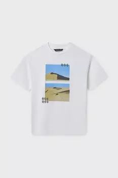 Футболка из хлопка для детей Mayoral, бежевый