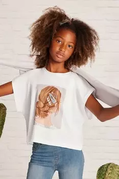 Футболка из хлопка для детей Mayoral, бежевый