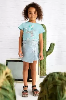 Футболка из хлопка для детей Mayoral, бирюзовый