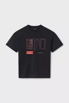 Футболка из хлопка для детей Mayoral, черный