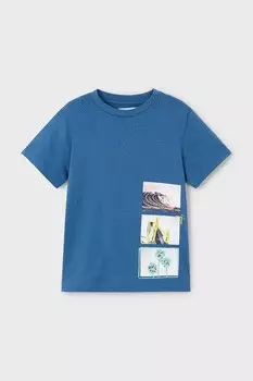 Футболка из хлопка для детей Mayoral, синий