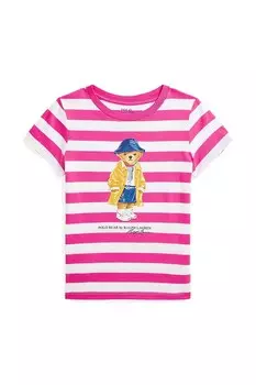 Футболка из хлопка для детей Polo Ralph Lauren, розовый
