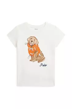 Футболка из хлопка для детей Polo Ralph Lauren, белый