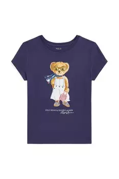 Футболка из хлопка для детей Polo Ralph Lauren, темно-синий