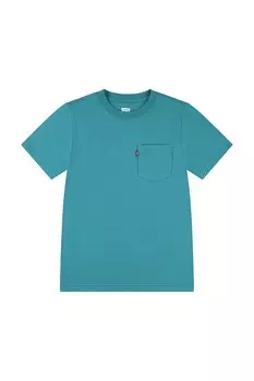 Футболка из хлопка для детей SUNSET POCKET TEE Levi'S, бирюзовый
