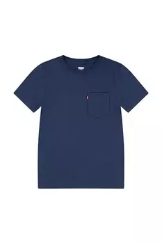 Футболка из хлопка для детей SUNSET POCKET TEE Levi'S, темно-синий