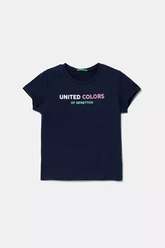 Футболка из хлопка для детей United Colors Of Benetton, темно-синий