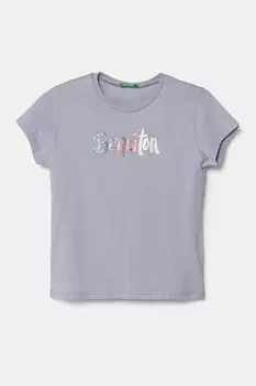 Футболка из хлопка для детей United Colors Of Benetton, синий