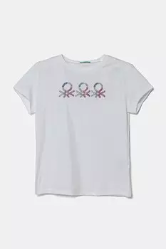 Футболка из хлопка для детей United Colors Of Benetton, белый