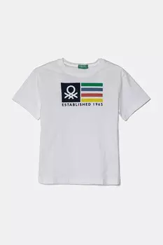 Футболка из хлопка для детей United Colors Of Benetton, белый