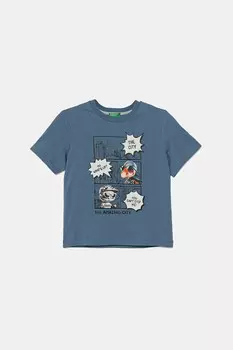 Футболка из хлопка для детей United Colors Of Benetton, синий