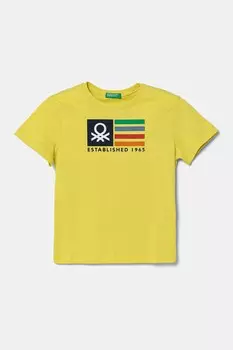 Футболка из хлопка для детей United Colors Of Benetton, желтый
