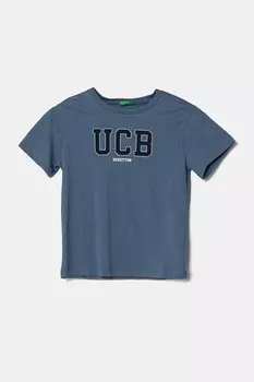 Футболка из хлопка для детей United Colors Of Benetton, синий