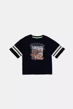 Футболка из хлопка для детей United Colors Of Benetton, темно-синий