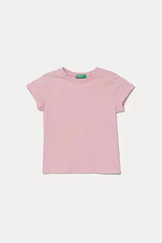 Футболка из хлопка для детей United Colors Of Benetton, розовый