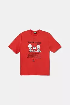 Футболка из хлопка для детей United Colors Of Benetton, красный