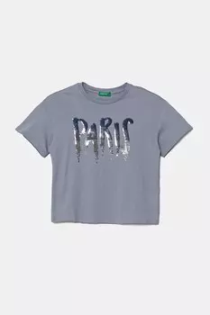 Футболка из хлопка для детей United Colors Of Benetton, синий