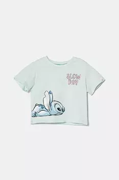 Футболка из хлопка для детей United Colors Of Benetton, бирюзовый