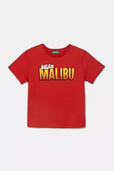 Футболка из хлопка для детей United Colors Of Benetton, красный