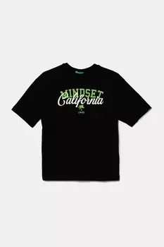 Футболка из хлопка для детей United Colors Of Benetton, черный