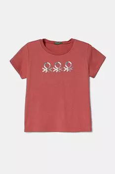 Футболка из хлопка для детей United Colors Of Benetton, розовый