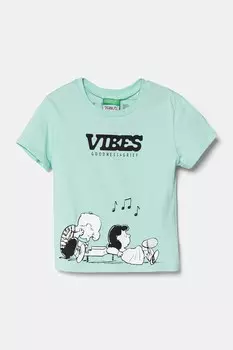 Футболка из хлопка для детей United Colors Of Benetton, зеленый