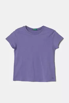 Футболка из хлопка для детей United Colors Of Benetton, фиолетовый