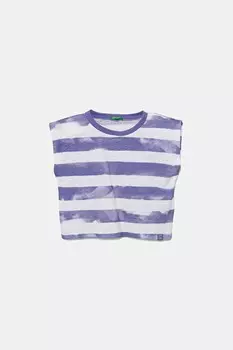 Футболка из хлопка для детей United Colors Of Benetton, фиолетовый