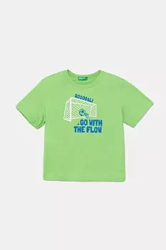 Футболка из хлопка для детей United Colors Of Benetton, зеленый