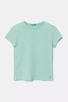 Футболка из хлопка для детей United Colors Of Benetton, бирюзовый