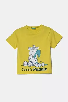 Футболка из хлопка для детей United Colors Of Benetton, зеленый