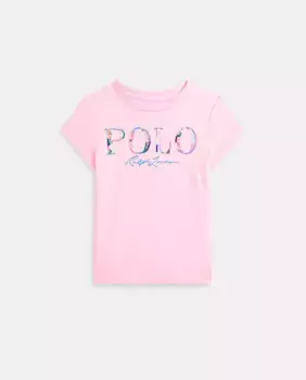 Футболка из хлопка для девочек с логотипом Polo Ralph Lauren, цвет Rosa