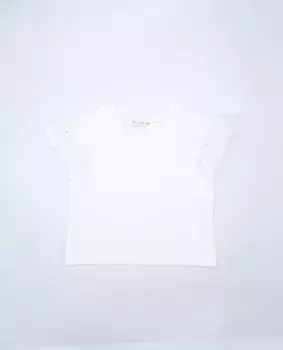 Футболка из хлопка для девочек с вышитыми рюшами Fina Ejerique, белый