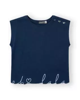 Футболка из хлопка для девочки темно-синего цвета Canada House, тёмно-синий