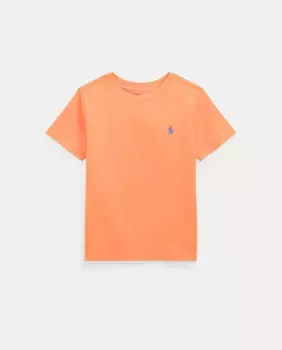Футболка из хлопка для мальчика с вышитой лошадкой Polo Ralph Lauren, оранжевый