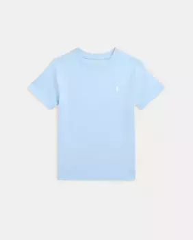 Футболка из хлопка для мальчика с вышитой лошадкой Polo Ralph Lauren, голубой