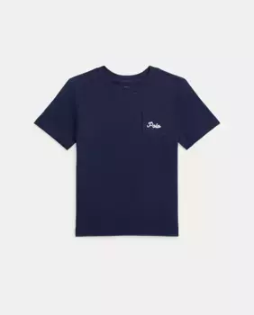 Футболка из хлопка для мальчика с карманом Polo Ralph Lauren, тёмно-синий