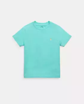 Футболка из хлопка для мальчика с вышитой лошадкой Polo Ralph Lauren, голубой