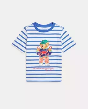 Футболка из хлопка для мальчика с медведем Поло Polo Ralph Lauren, синий