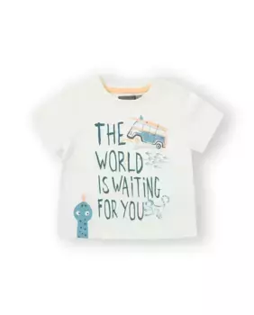 Футболка из хлопка для мальчика в цвете экрю Canada House, цвет Crudo