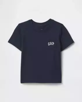 Футболка из хлопка для мальчиков, круглый вырез и короткие рукава Gap, тёмно-синий