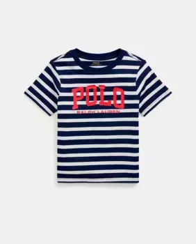 Футболка из хлопка для мальчиков с логотипом Polo Ralph Lauren, тёмно-синий