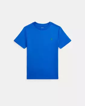 Футболка из хлопка для мальчиков с вышитым логотипом Polo Ralph Lauren, синий