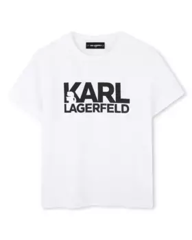 Футболка из хлопка для мальчиков с короткими рукавами Karl Lagerfeld Kids, белый