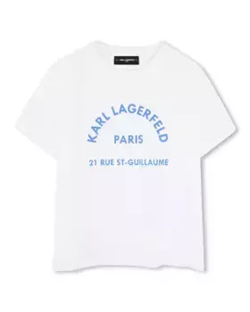 Футболка из хлопка для мальчиков с короткими рукавами Karl Lagerfeld Kids, белый